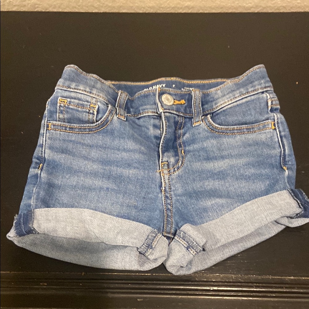 Old Navy Blue Denim Shorts Cuffed Casual